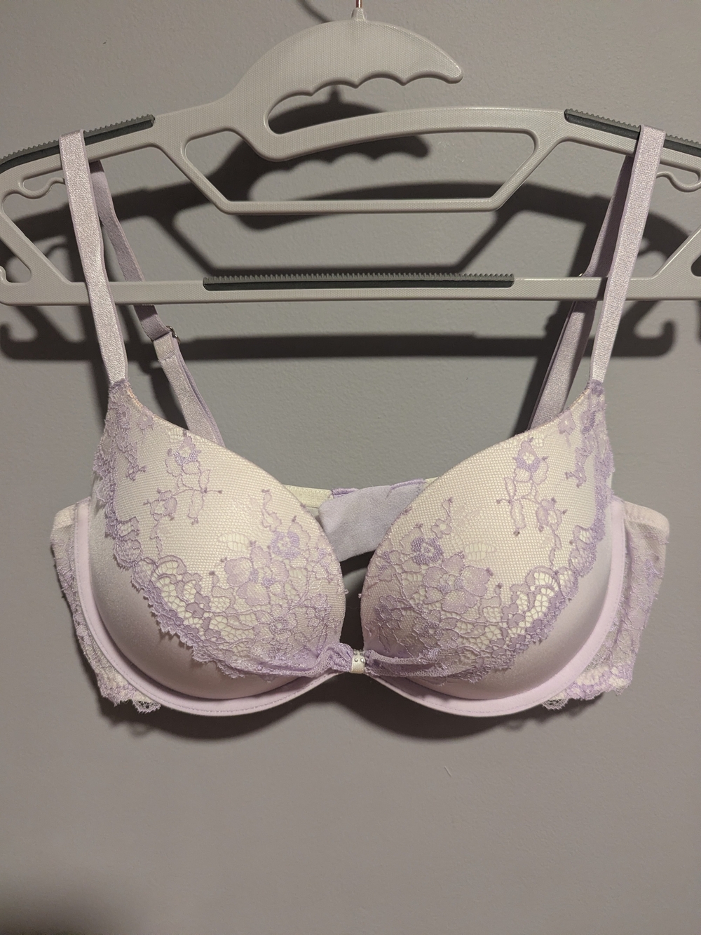 Victoria's Secret Lavender and Cream Lace Push-Up Bra